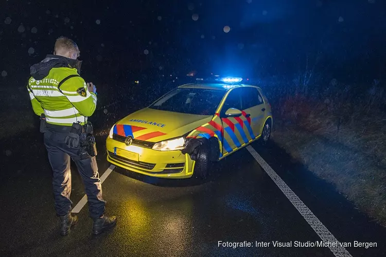 Medewerker ambulancedienst botst tegen hert op de Zeeweg