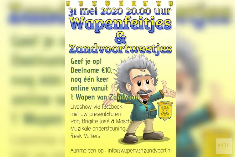 31 mei 2020 om 20.00 uur nog één keer live vanuit &#39;t Wapen van Zandvoort!